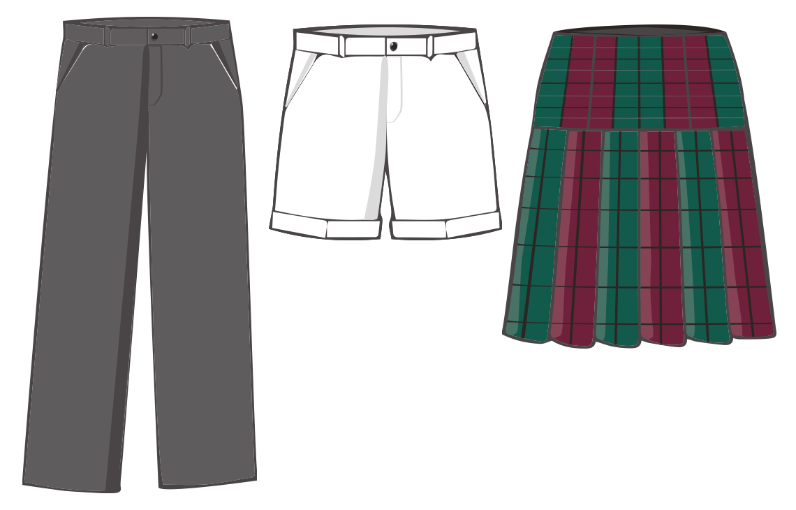 Trousers, shorts & skirt graphic